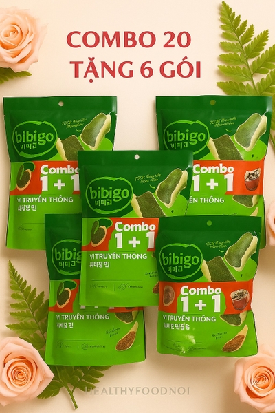 Combo 20 gói snack rong biển bibigo-  tặng 6 gói ngẫu nhiên( truyền thống, phô mai bắp, bắp mật ong)