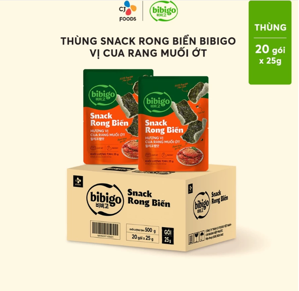 Snack Rong biển ăn liền Hàn Quốc Bibigo đủ vị