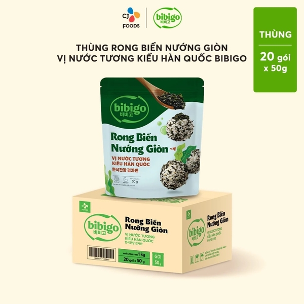 Combo rong biển nướng giòn rắc cơm Bibigo- vị( Nước tương Hàn Quốc, Chà bông cá hồi)