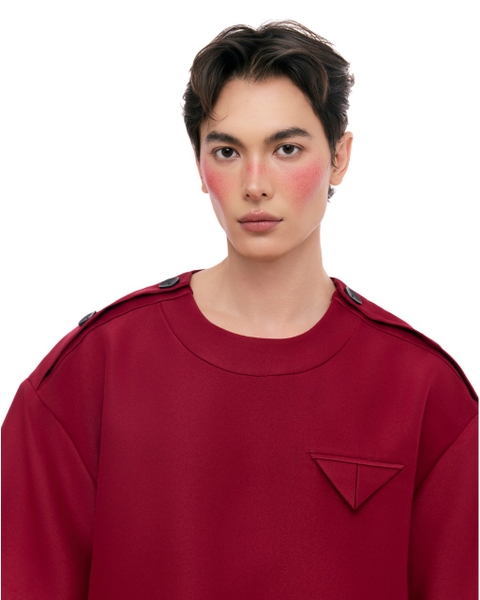 [ RED ] SHOULDER TAB SHIRT