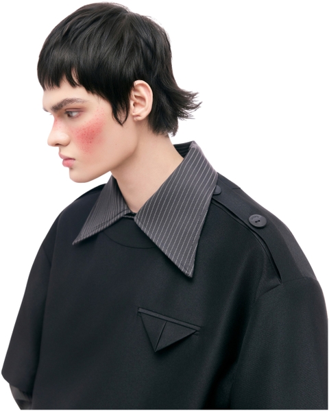 [ BLACK ] SHOULDER TAB SHIRT