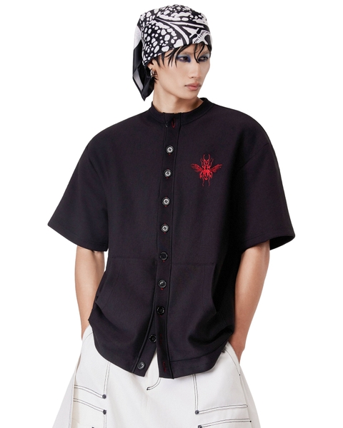 [ BLACK ] BEETLE BUTTON-UP TEE