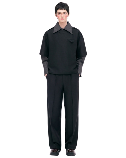 [ BLACK ] SHOULDER TAB SHIRT