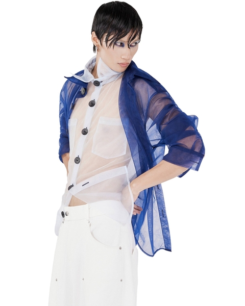 [ BLUE ] DOUBLE TROUBLE SHEER SHIRT