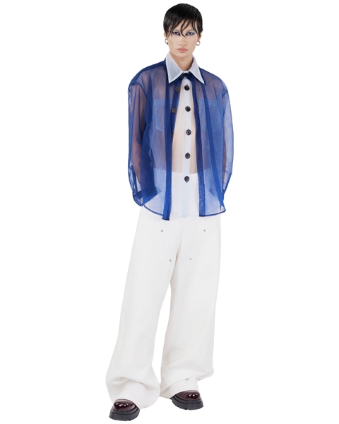 [ BLUE ] DOUBLE TROUBLE SHEER SHIRT