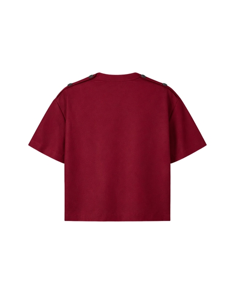 [ RED ] SHOULDER TAB SHIRT