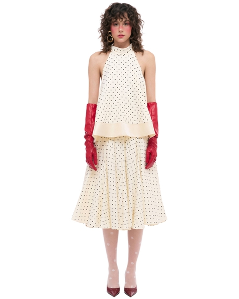 [ CREAM ] BOW-TIE HALTER TOP