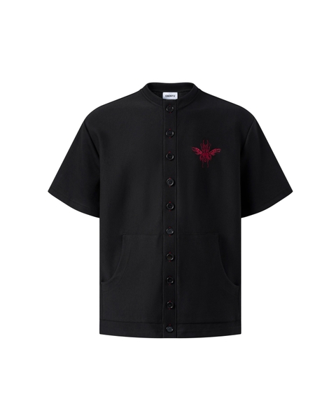 [ BLACK ] BEETLE BUTTON-UP TEE