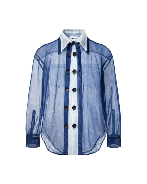 [ BLUE ] DOUBLE TROUBLE SHEER SHIRT
