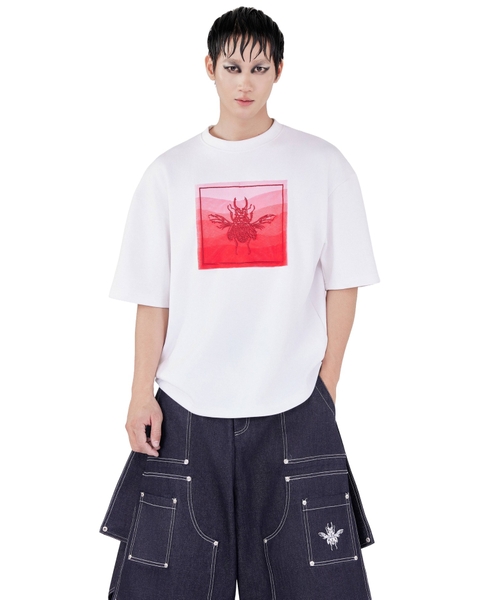 [ WHITE ] THE BEETLE OMBRE TEE