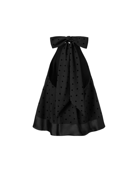 [ BLACK ] BOW-TIE HALTER TOP