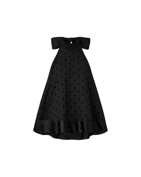 [ BLACK ] BOW-TIE HALTER TOP