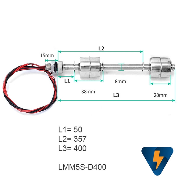 Phao nước điện từ đôi dài 40 cm - LMM5S-D400