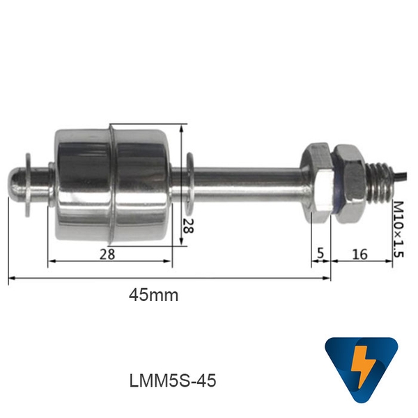 Phao điện từ 45mm, đơn , phao inox điện từ LMM5S-45