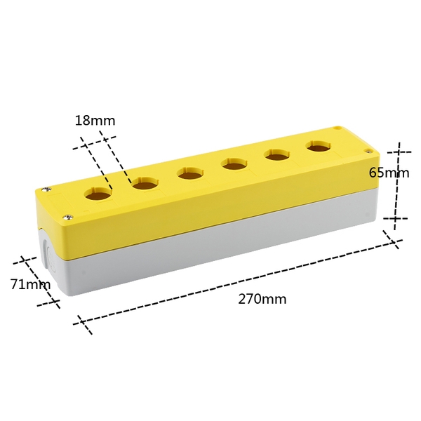 Hộp nhựa 6 lỗ hộp nút nhấn 6 lỗ box nhựa 6 lỗ GOB-6A GOB-6A-YW