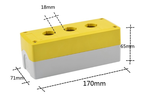 Hộp nhựa 3 lỗ  hộp nút nhấn 3 lỗ  box nhựa 3 lỗ GOB-3A-YW