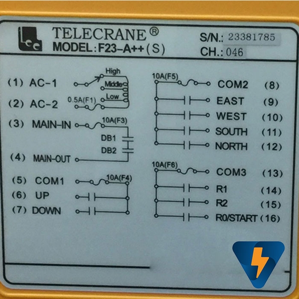 Điều khiển cẩu trục từ xa 12 nút Telecrane F23-A++ (S)