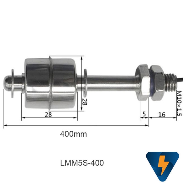 Phao điện từ 400mm, đơn , phao inox điện từ LMM5S-400