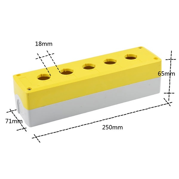GQELE GOB-5A-YW Hộp nhựa 5 lỗ hộp nút nhấn 5 lỗ box nhựa 5 lỗ GOB-5A GOB-5A-YW