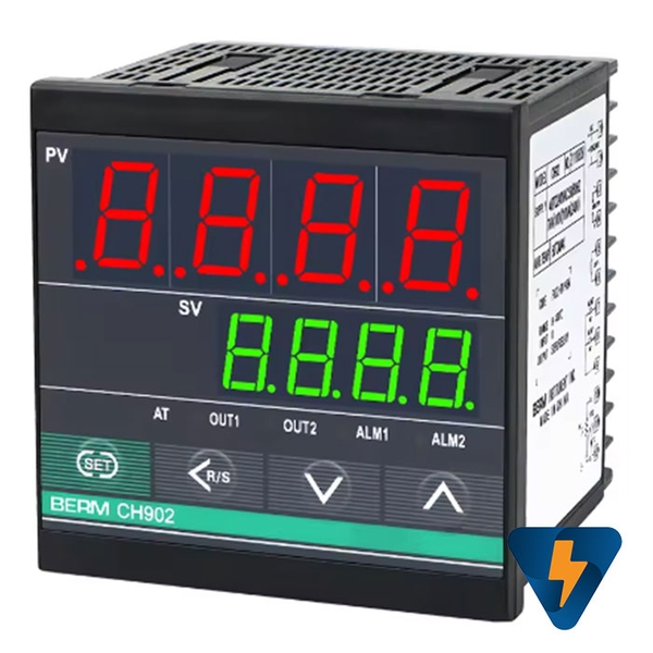Đồng hồ điều khiển nhiệt độ PID BERM CH902 ra Relay SSR 96x96mm sử dụng cảm biến K PT100