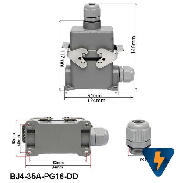 Bộ giắc cắm công nghiệp 35A