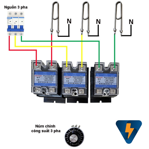 Bộ điều chỉnh điện trở 1 3 pha dimmer công suất cao