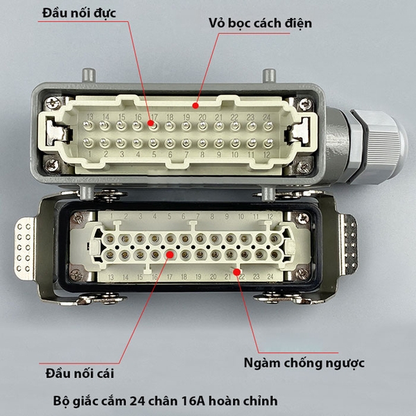 Cổng nối trung gian 24 chân 16A + PE