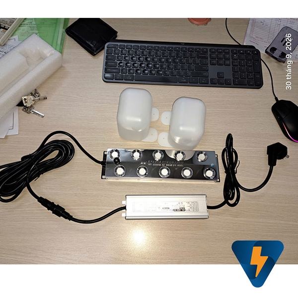 Bộ phun sương tạo độ ẩm siêu âm 10 mắt + nguồn + phao + dây dài 5 mét