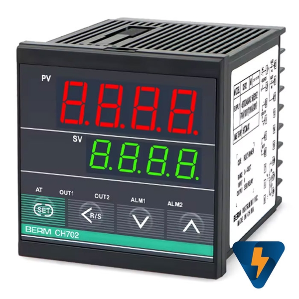 Đồng hồ điều khiển nhiệt độ PID BERM CH702 ra Relay SSR 72X72mm sử dụng cảm biến K PT100