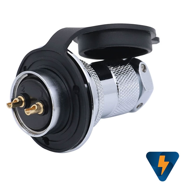 Giắc cắm tròn phi 25 rắc cắm điện trắng 5-20A