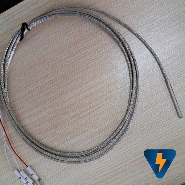 Đầu dò nhiệt độ PT100 , không ren , cảm biến nhiệt độ PT100, phi 3.2 dài 20mm, 40mm, 100mm dây dài 2 mét