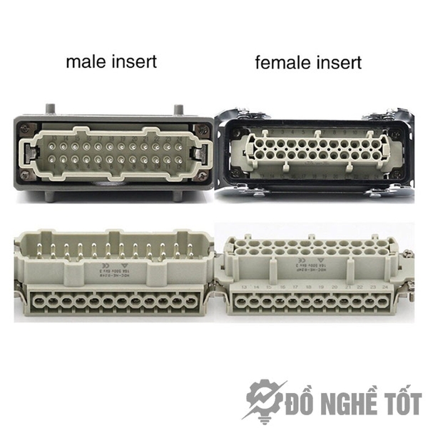 Giắc cắm (jack cắm) phích cắm 24 chân 16A HDC-HE-024-F  HDC-HE-024-M