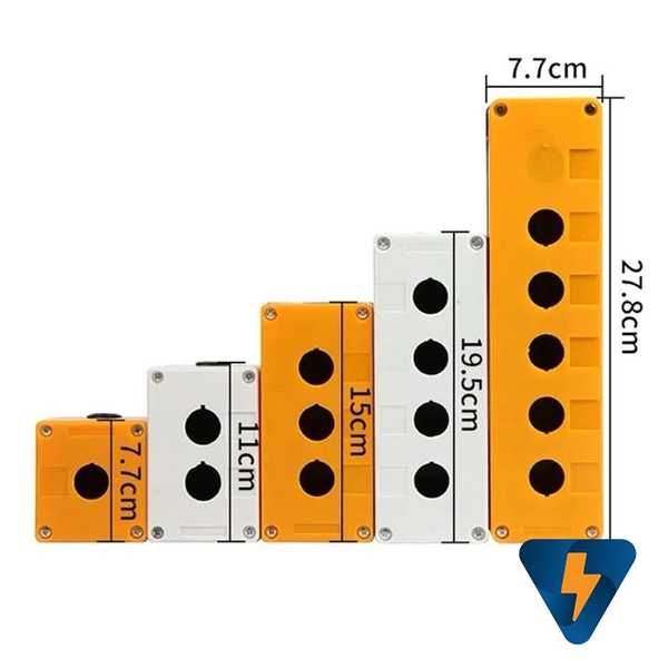 Hộp nhựa 1 2 3 4 5 6 lỗ màu vàng đen