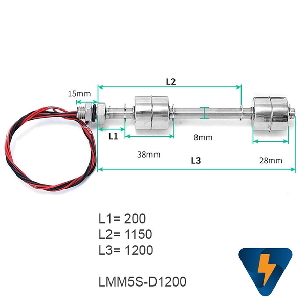 Phao nước điện từ đôi dài 120 cm - LMM5S-D1200