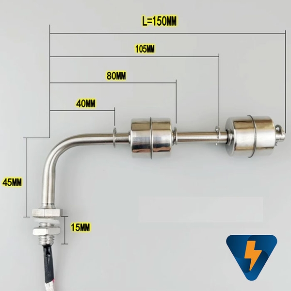 Phao điện từ góc vuông inox đôi