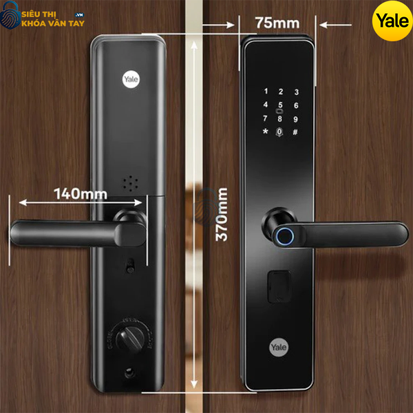 Mặt sau thân khóa thông minh Yale YDME 100 NXT với khay chứa pin và núm vặn