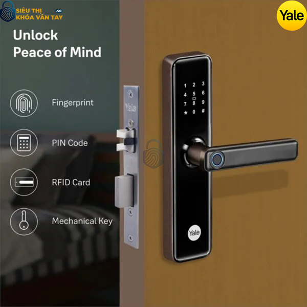 Mặt nghiêng chi tiết sắc nét của chốt khóa cơ khí an toàn trên Yale YDME 50 NXT