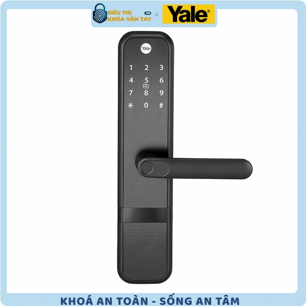 Giao diện mặt trước sang trọng của khóa thông minh Yale 05/107100/BL đen nhám