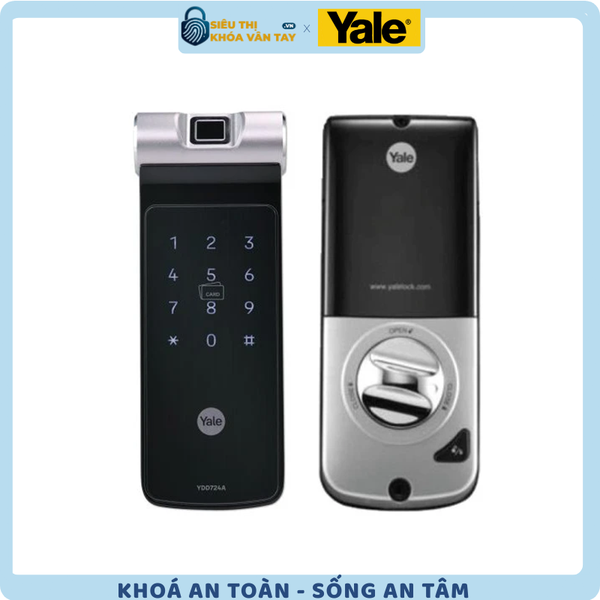 Góc nghiêng mặt ngoài phẳng cao cấp của khóa thông minh Yale YDD 724A