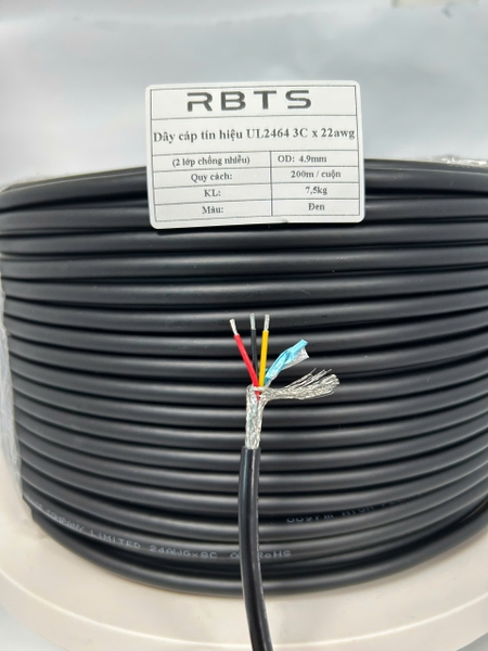 UL2464-3C22L2 - Dây cáp tín hiệu UL2464 3C 22awg, Tiết diện lõi 0.32mm