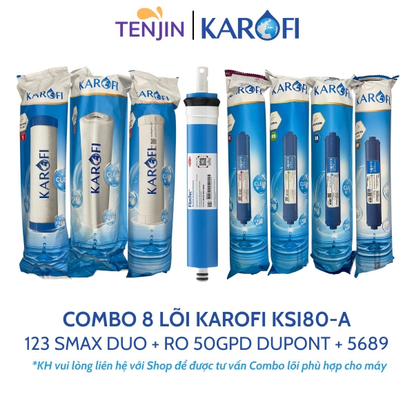 Combo 8 lõi lọc nước cho máy lọc nước Karofi cho model máy KSI80-A