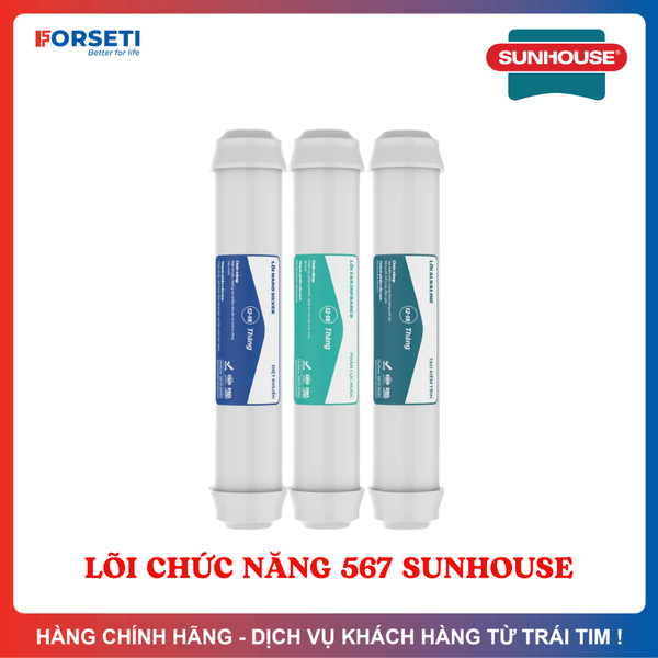 Combo 3 lõi lọc khoáng Sunhouse (Nano, Alkaline, Mineral) lắp được cho máy lọc RO