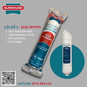 Bộ 3 lõi lọc thô đúc cắm nhanh dùng cho cây nước nóng lạnh Sunhouse model SHA76214CK-S