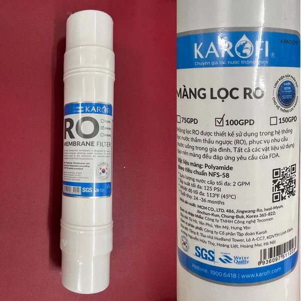 Màng RO MEMBRANE 100GDP Chính hãng KAROFI nhập khẩu Hàn Quốc Lõi số 4 Karofi