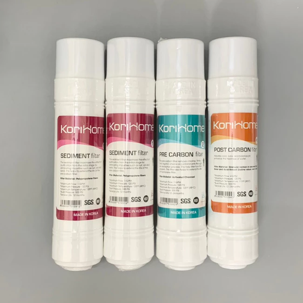 Combo 2 lõi sediment + 1 lõi Precarbon + 1 lõi post carbon Korihome chính hãng dùng cho tất cả các đời máy Korihome