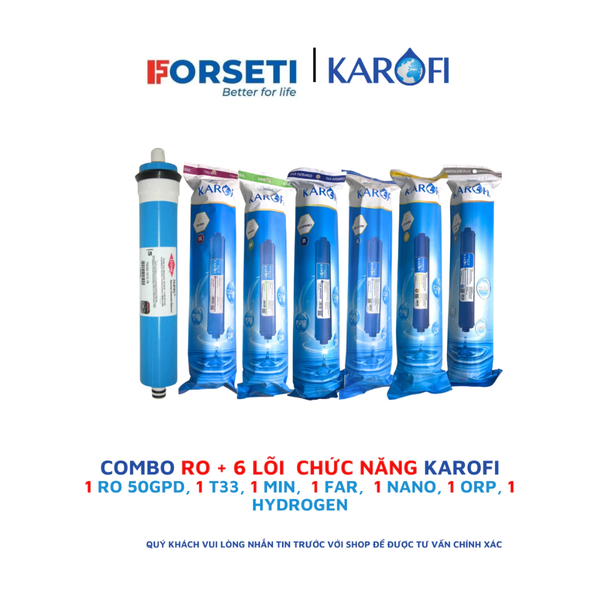 Combo 10 lõi lọc Karofi lắp được cho các dòng máy RO (123, RO 50GPD, T33, Mineral, Far, Nano, Orp, Hydrogen)