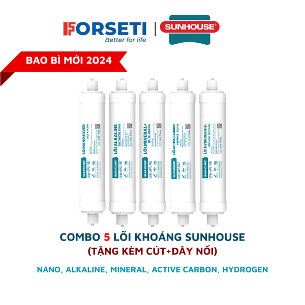 Trọn bộ 9 lõi lọc cho máy lọc nước RO nóng lạnh Slimbo SHA76214CK-S