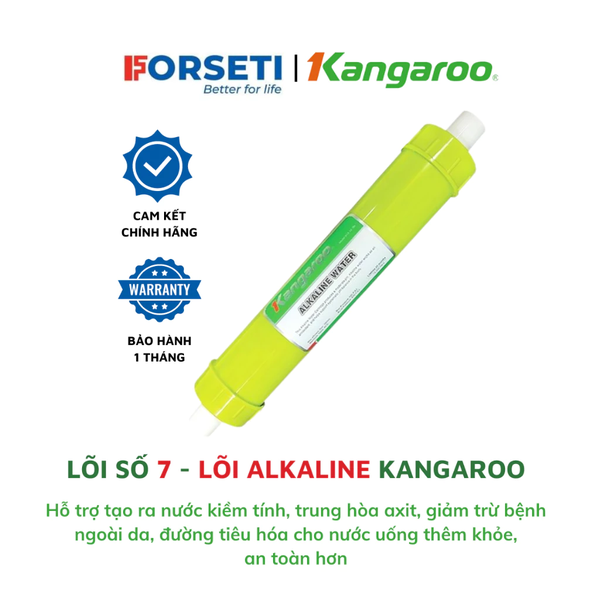 Lõi lọc số 7 Kangaroo - Lõi Alkaline Kangaroo hỗ trợ tạo ra nước kiềm tính, trung hòa axit trong nước