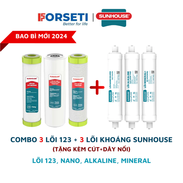 Combo 7 lõi lọc nước chính hãng cho model máy SUNHOUSE SHA8868K (123RONAM)