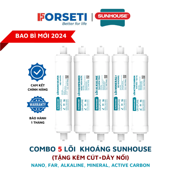 Combo 5 lõi lọc khoáng Sunhouse (Nano, Far, Alkaline, Mineral, Active Carbon) máy SHA76211CK, SHA76217CK, SHA8827K,...